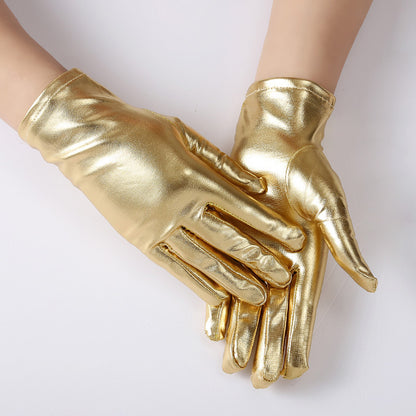 Women's Sexy Patent Leather Holiday Performance Etiquette Gloves