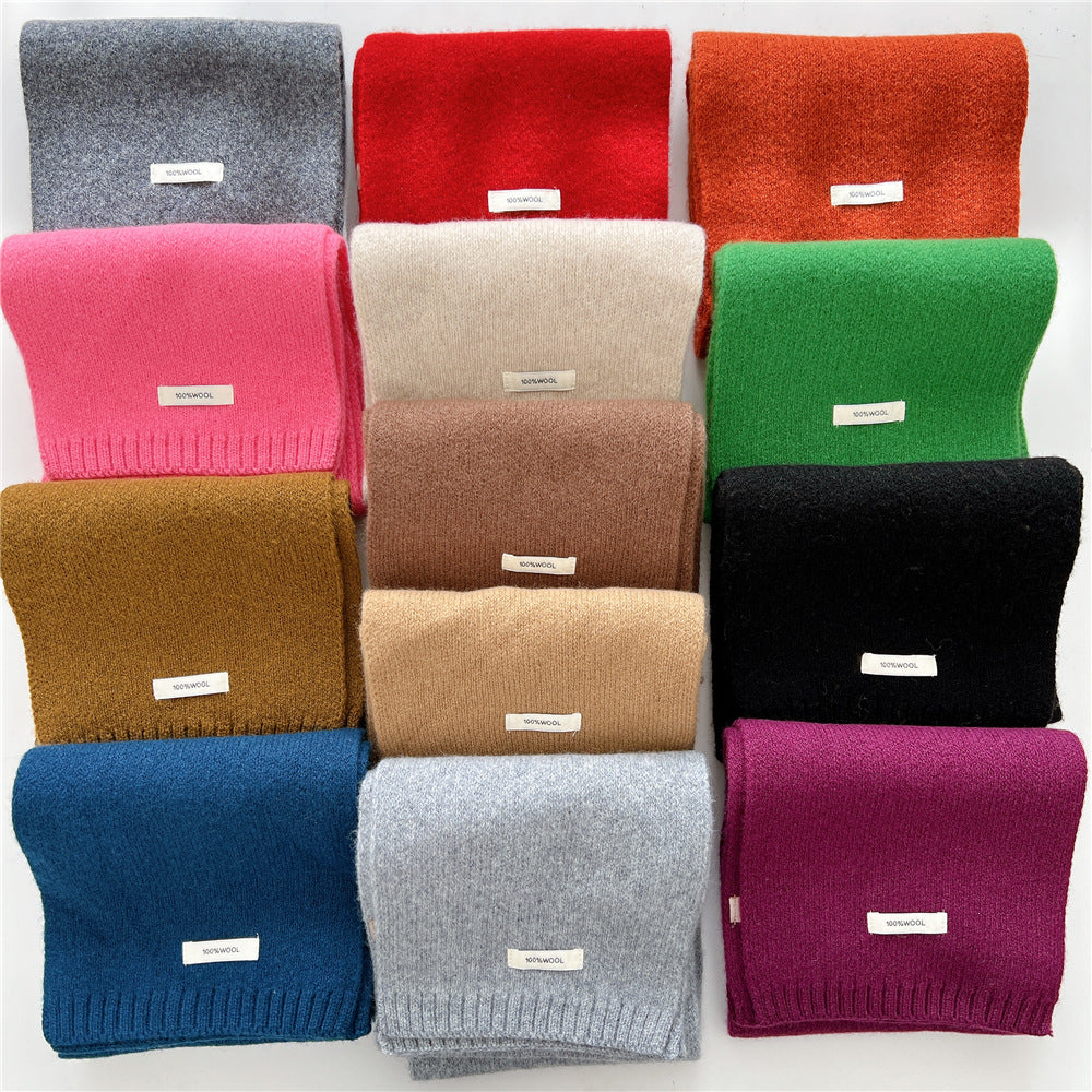 Women's Small Solid Color Knitted Wool For Scarfs