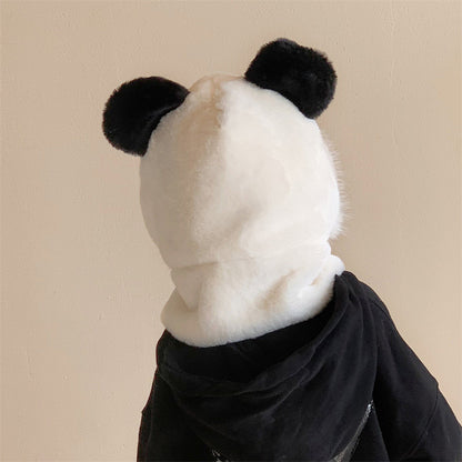 Children's Panda Hat Integrated Winter Cute Super Plush Kids' Headwear