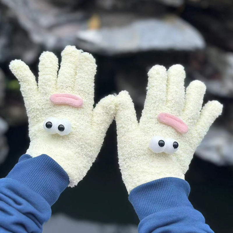 Funny Five Finger Candy Color Coral Gloves