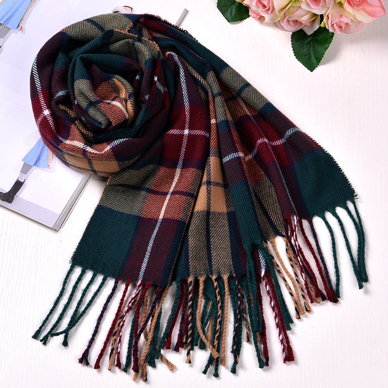 Women's & Men's Style Plaid Winter High-grade Artificial Cashmere Scarfs