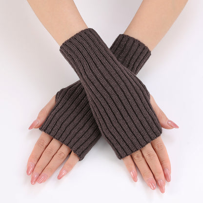 Women's Knitted Wool Fingerless Arm Sleeve Wrist Gloves