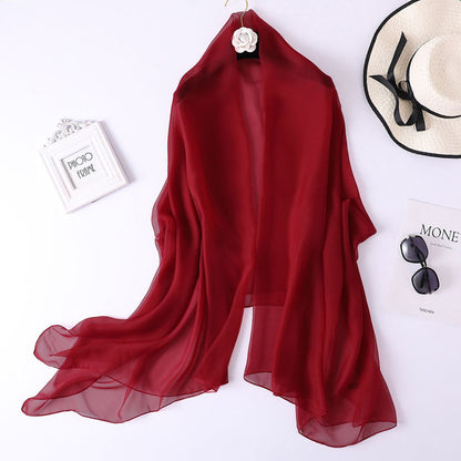 Lightweight Chiffon Pure Color Ice Long Beach Scarfs