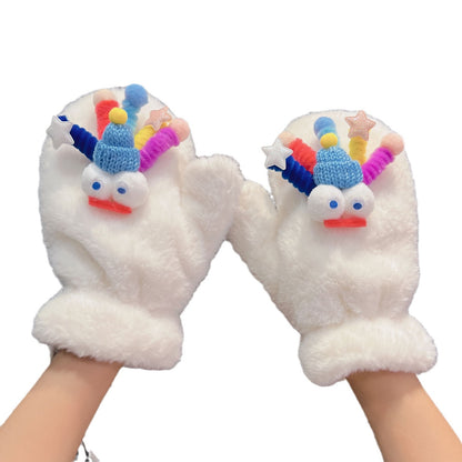 Winter Warm Veet Padded Thickened Furry Day Gloves