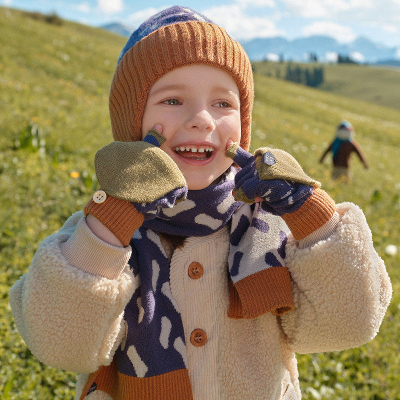 Children's Hat Boys Wool Earmuffs Three Pieces Kids' Headwear