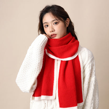 Women's & Men's Winter Warm Christmas Red Advanced Knitted Scarfs