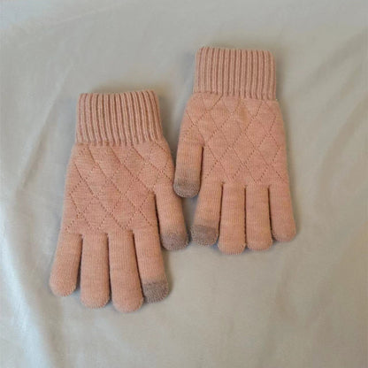 Women's Style Knitted Knitting Wool Winter Warm Veet Gloves