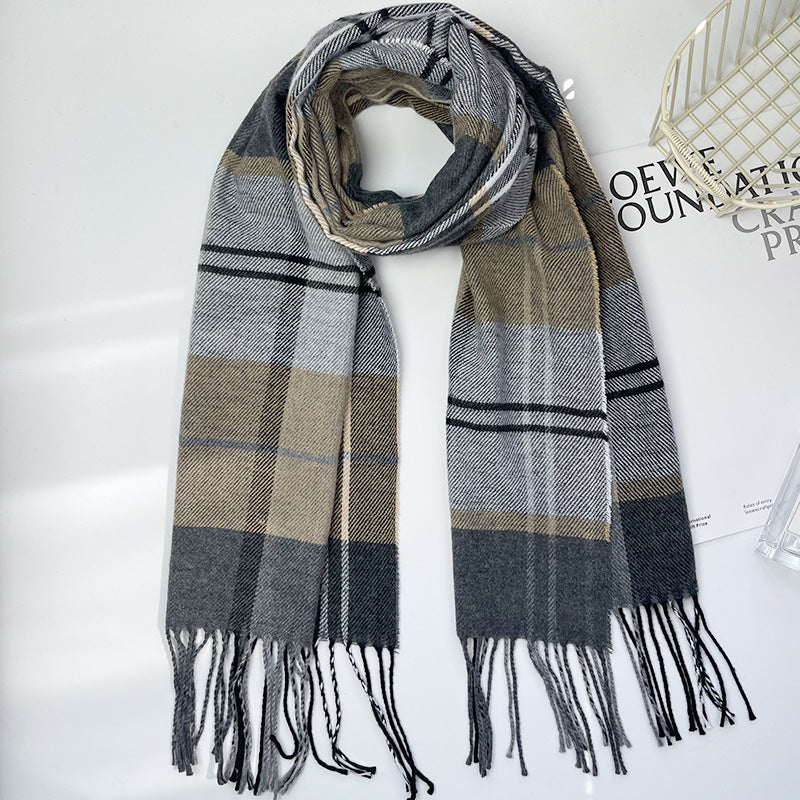 Women's & Men's Style Plaid Winter High-grade Artificial Cashmere Scarfs