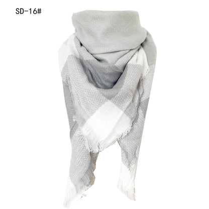 Women's Double-sided Square Triangular Binder Neck Warmer Scarfs