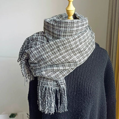 Women's & Men's Korean Style Winter Cashmere Vintage Plaid Scarfs