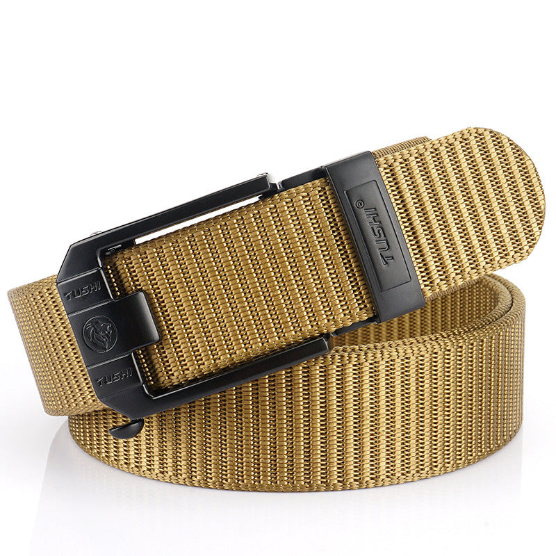 Toothless Automatic Buckle Woven Thick Nylon Canvas Belts