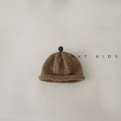 Children's Hat Top Contrast Color Ball Bucket Travel Kids' Headwear