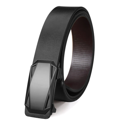 Men's Leather Automatic Buckle Wear Casual Business Cowhide Belts