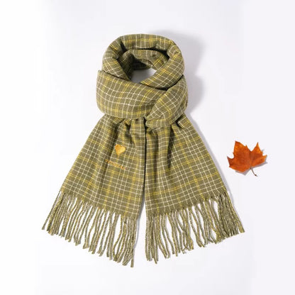 Love Plaid Female Winter Korean Style Scarfs