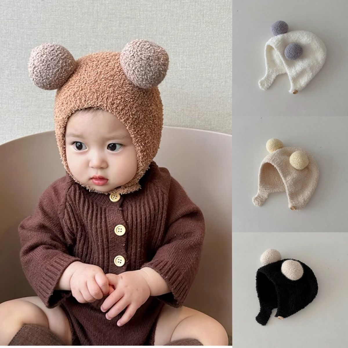 Warm Thickened Plush Bonnet Woolen Earmuffs Kids' Headwear