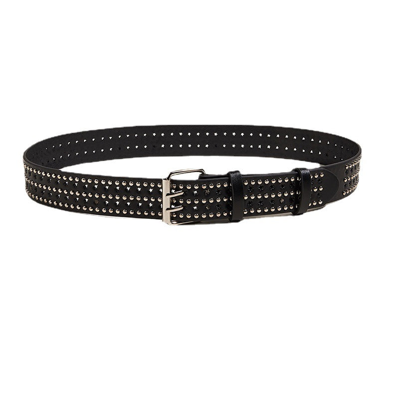 Punk Rivet Porous Personality Decorative Style Versatile Pin Belts