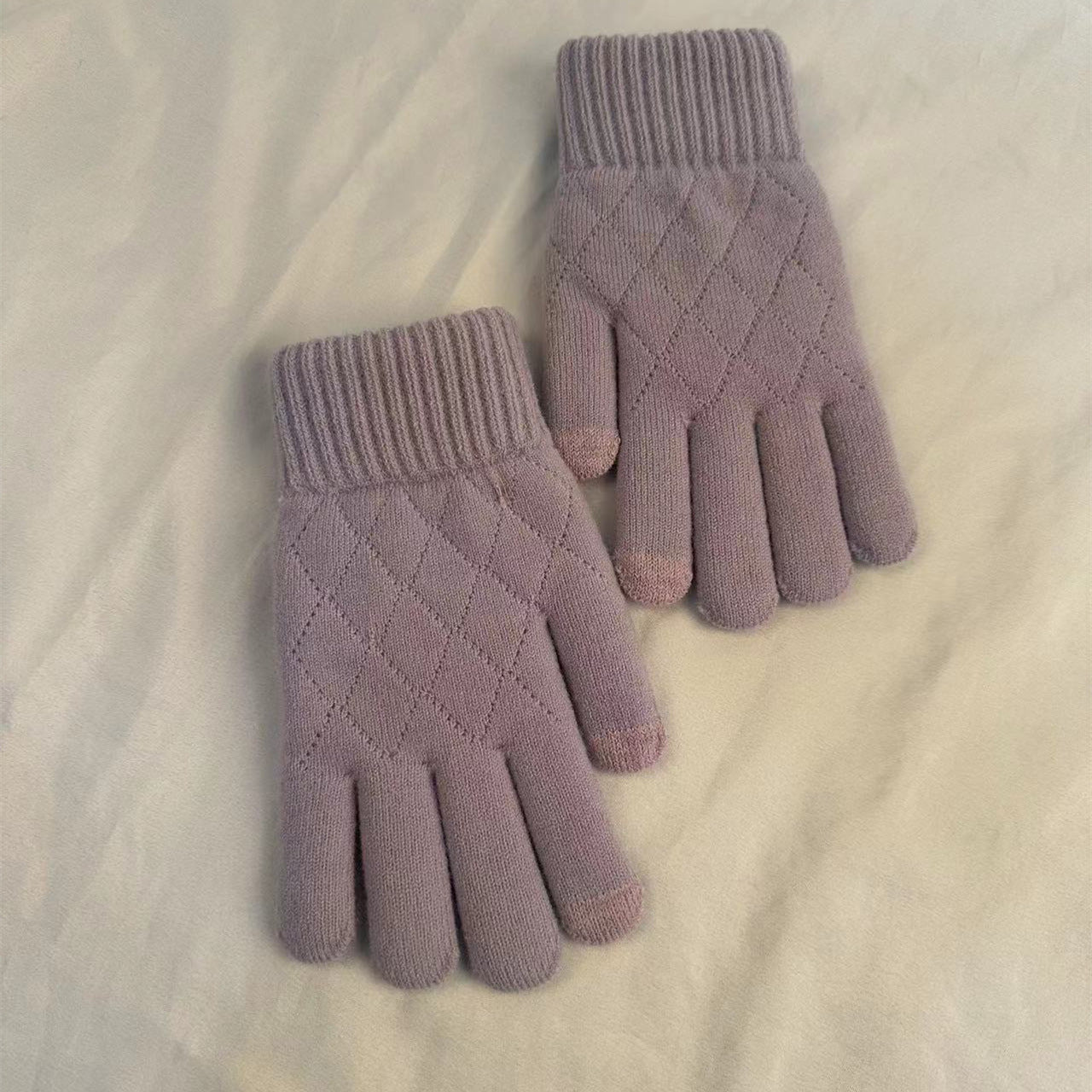 Women's Style Knitted Knitting Wool Winter Warm Veet Gloves