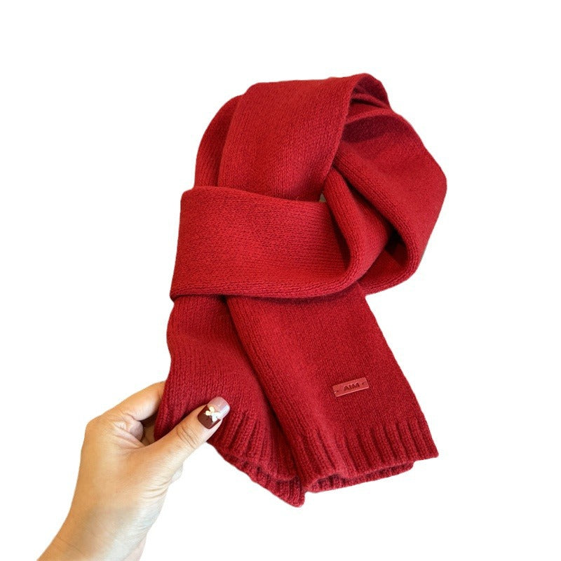 Women's & Men's Pure Wool Winter Solid Color Small Scarfs