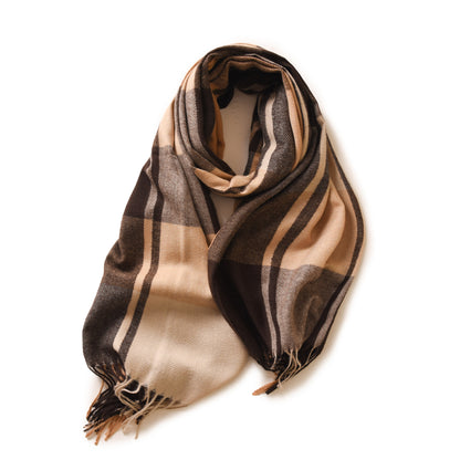 Women's Silk Pleasure Plaid Artificial Cashmere Winter Scarfs