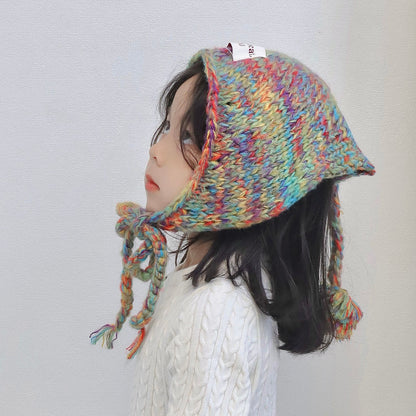 Children's Hat Color Gradient Knitted Warm Handmade Kids' Headwear