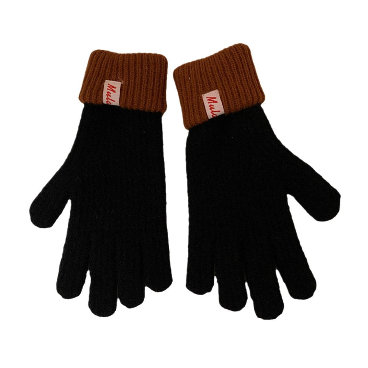 Women's Dopamine Color Warm Wool Knitted Touch Screen Winter Riding Gloves