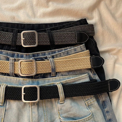 Women's & Men's Woven Stretch Casual Alloy Pin Buckle Belts