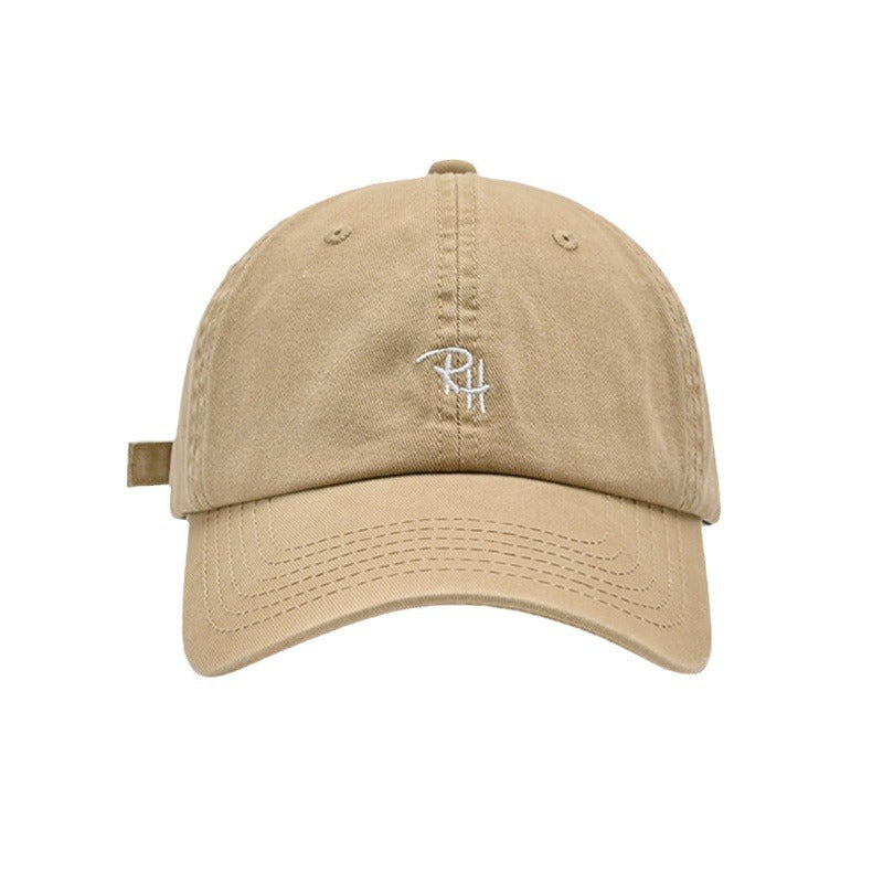 Women's & Men's Khaki Soft Top Baseball Peaked Deep Black Korean Hats & Caps