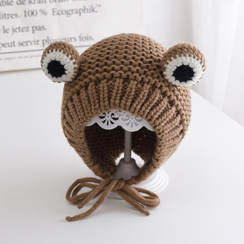 Big Eyes Frog Fleece-lined Woolen Hat Kids' Headwear