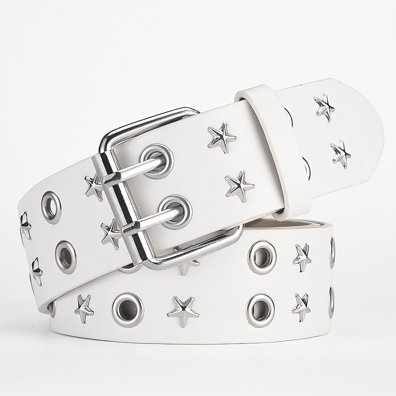 Star Double Row Air Hole Punk Belts