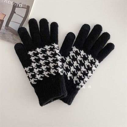 Women's Korean Minority Simple Solid Color Sweet Girly Gloves