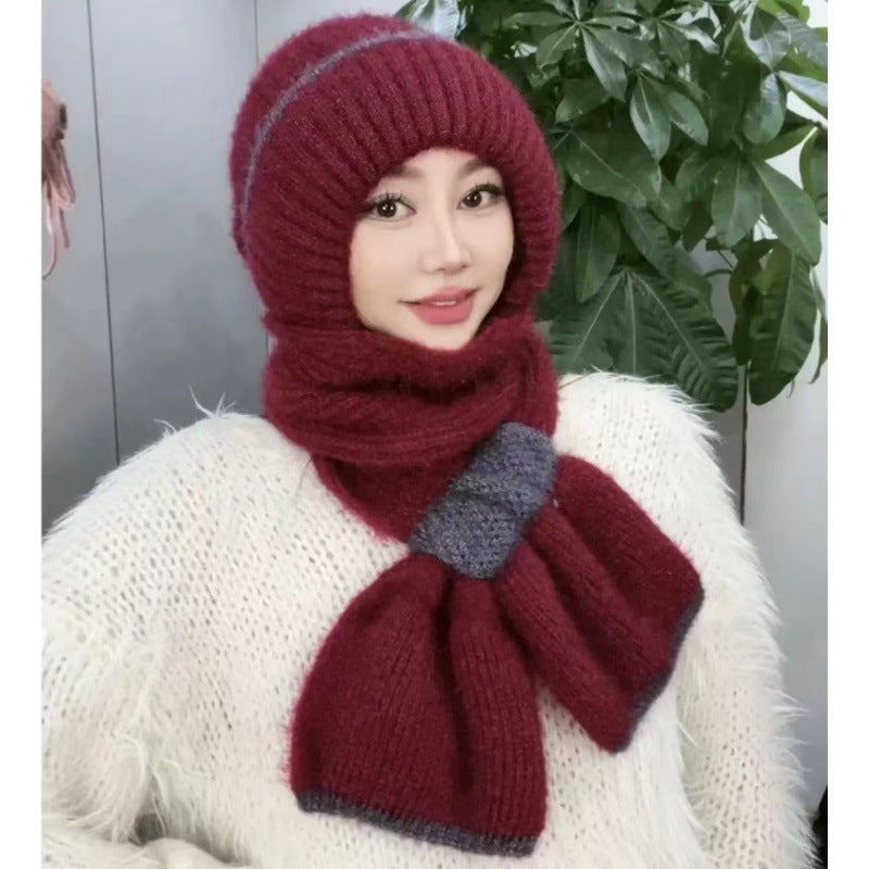 Female Thermal Knitting Wool Snow Riding Hats & Caps