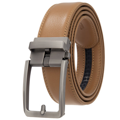 Men's Creative Automatic Buckle Split Leather Belts