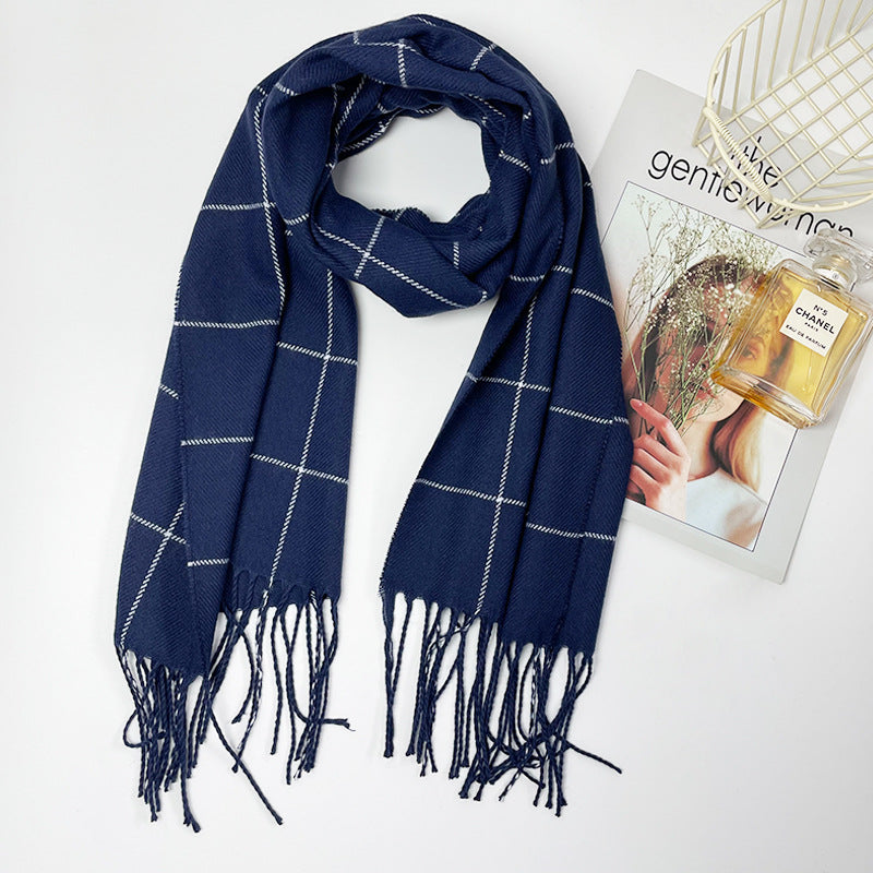 Women's & Men's Style Plaid Winter High-grade Artificial Cashmere Scarfs