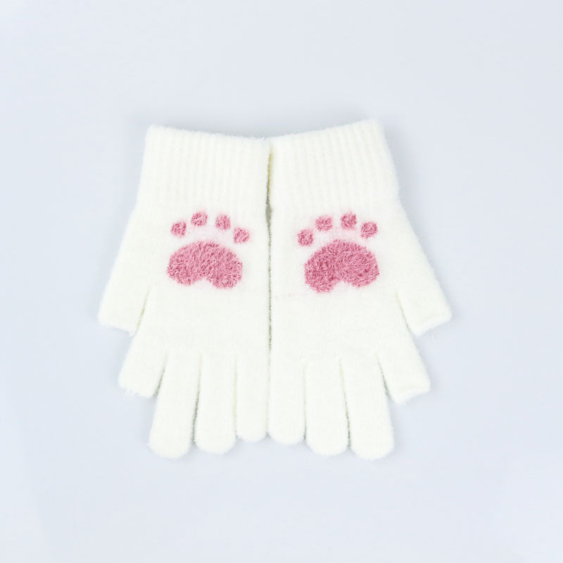 Women's For Thickened Fleece Touch Screen Exposed Gloves