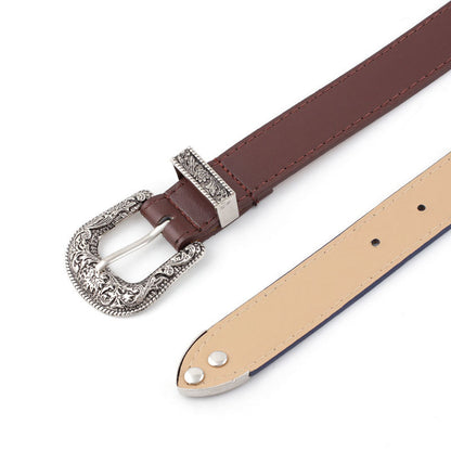 Women's Of Popular Carved Three-piece Retro Casual Versatile Belts