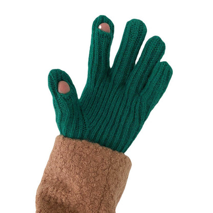 Women's & Men's Knitted For Warm Hole Open Finger Gloves