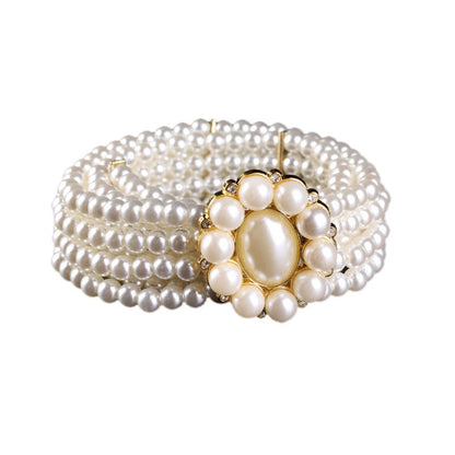 Women's Elegant Four Rows Of Pearls Decorative Retro Belts