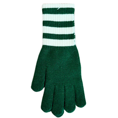 Women's Personalized Fashionable Knitted Warm Winter Extended Striped Open Touch Gloves