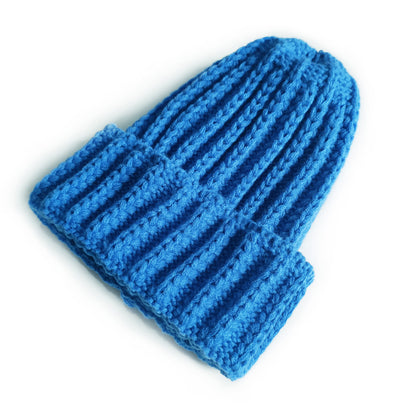 Stripe Knitted Hat Solid Color Woolen Kids' Headwear