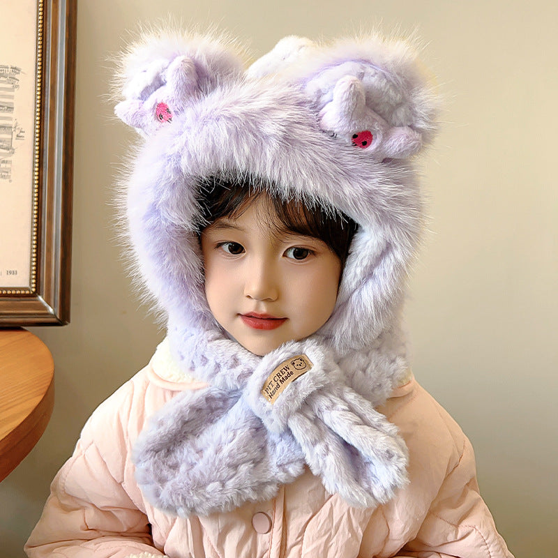 Children's Winter Fleece Lined Padded Warm Keeping Windproof Earflaps Boys Kids' Headwear