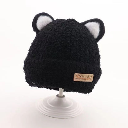 Korean Style Boys Plush Bonnet Knitted Kids' Headwear