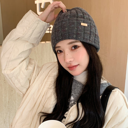 Women's Korean Hat Fashion Color Knitted Woolen Winter Hats & Caps