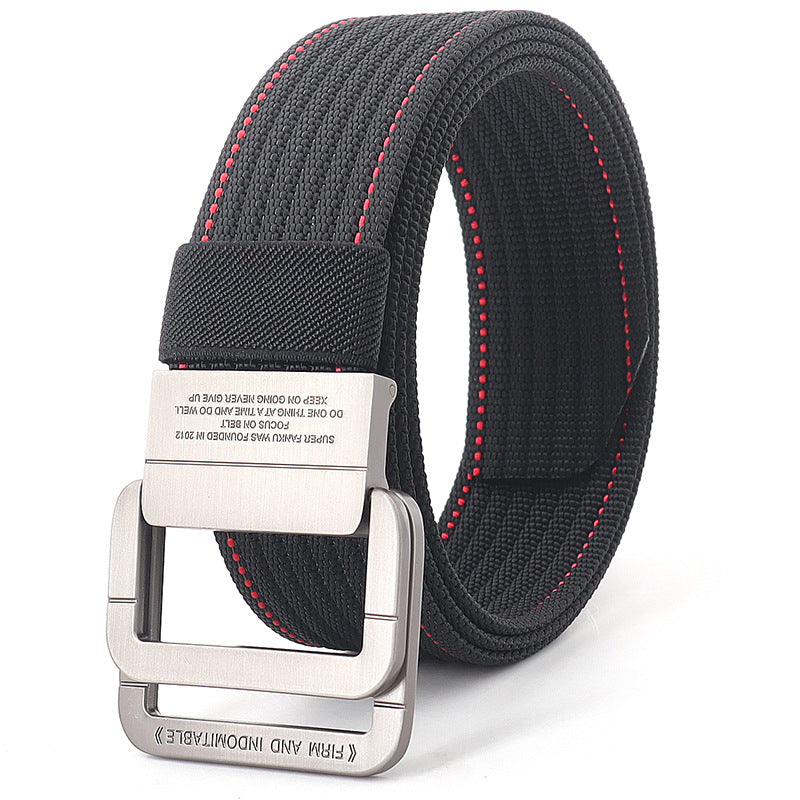 Men's Alloy Double Buckle Korean Weaving Nylon Belts