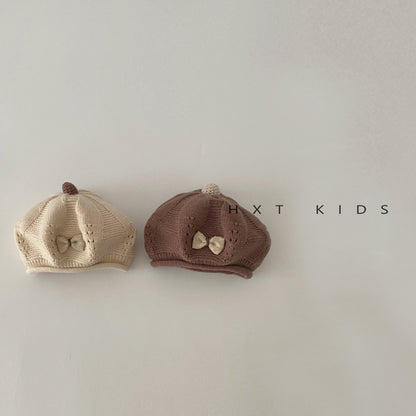 Beret Fashionable Bow Hat Top Ball Kids' Headwear