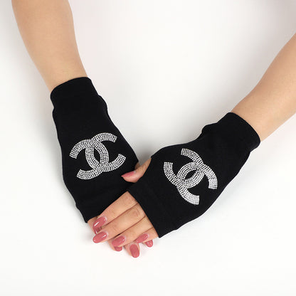 Women's & Men's Dance Open Finger Rivet Knitting Wool Gloves