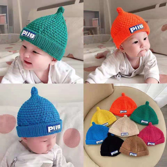 Children's Knitted Woolen Boys Warm Thickened Pullover Melon Skin Kids' Headwear