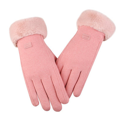 Women's Cycling Touch Screen Heating Fleece-lined Thickened Gloves