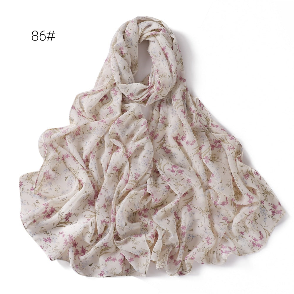 Small Floral Letter Sunscreen Shawl Pearl Scarfs