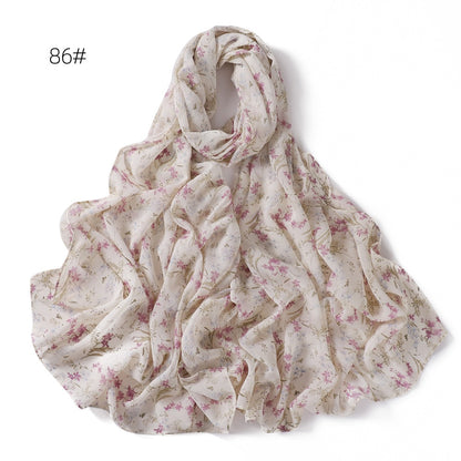 Small Floral Letter Sunscreen Shawl Pearl Scarfs