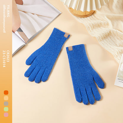 Women's & Men's Wool Knitted Winter Cycling Solid Color Gloves